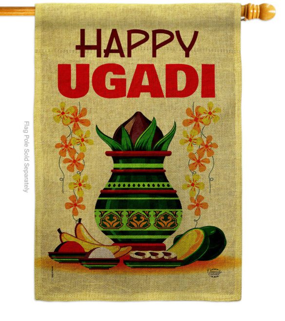 Happy Ugadi - Faith & Religious Inspirational Vertical Impressions Decorative Flags HG192503 Made In USA - Image 12