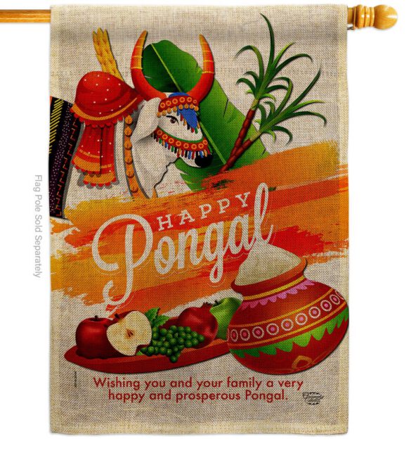 Happy Prosperous Pongal - Faith & Religious Inspirational Vertical Impressions Decorative Flags HG192514 Made In USA - Image 12