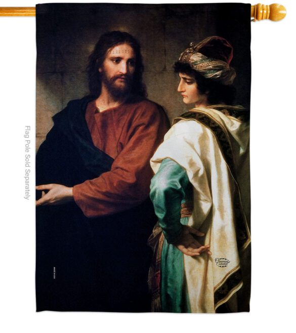 Christ And The Rich Young Ruler - Faith & Religious Inspirational Vertical Impressions Decorative Flags HG192553 Made In USA - Image 2