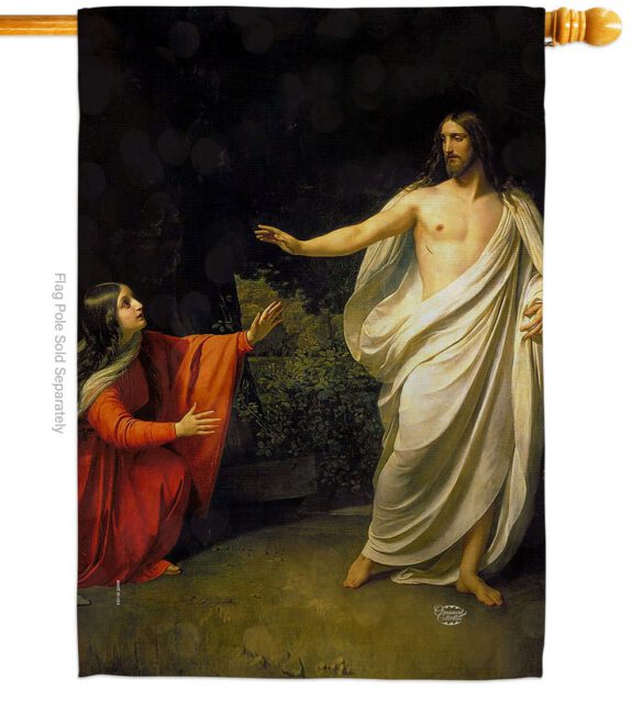 Christ's Appearance to Mary Magdalene - Faith & Religious Inspirational Vertical Impressions Decorative Flags HG192554 Made In USA - Image 2