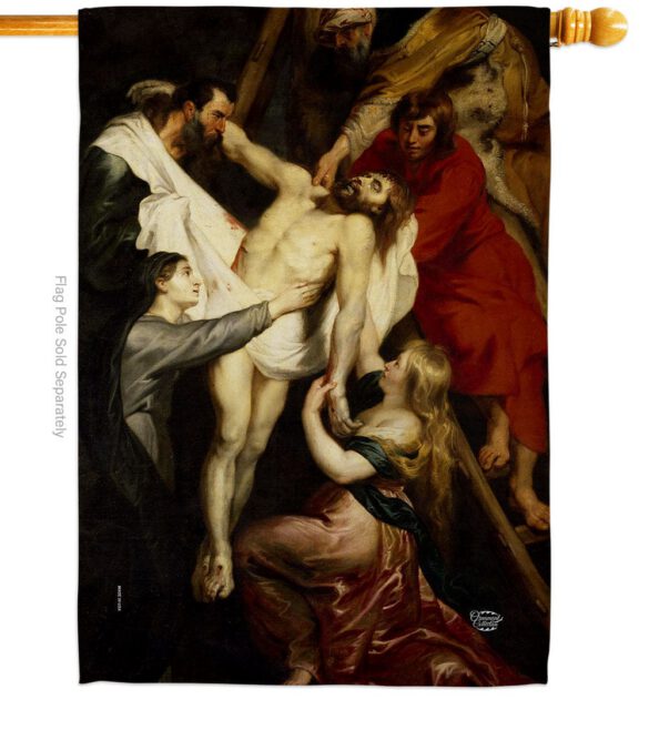 Descent From The Cross - Faith & Religious Inspirational Vertical Impressions Decorative Flags HG192622 Made In USA - Image 2