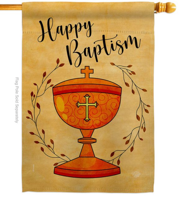 Happy Baptism - Faith & Religious Inspirational Vertical Impressions Decorative Flags HG192711 Made In USA - Image 2