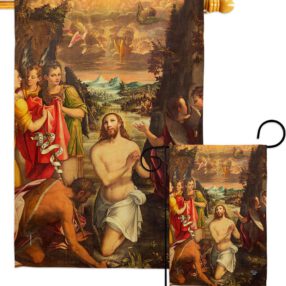 Baptism of Christ - Faith & Religious Inspirational Vertical Impressions Decorative Flags HG192377 Made In USA