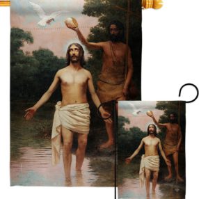 Bautismo de Jesús - Faith & Religious Inspirational Vertical Impressions Decorative Flags HG192381 Made In USA