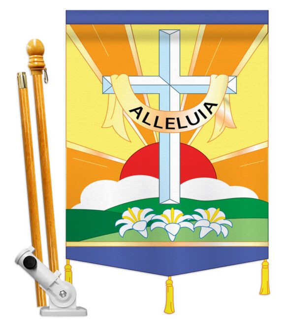 Alleluia - Faith & Religious Inspirational Vertical Applique Decorative Flags HG103030 - Image 10