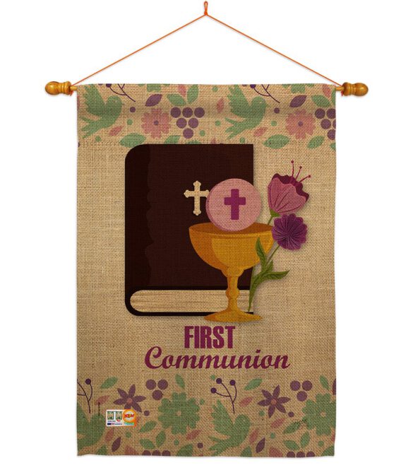 First Communion - Faith & Religious Inspirational Vertical Impressions Decorative Flags HG103062 Made In USA - Image 10