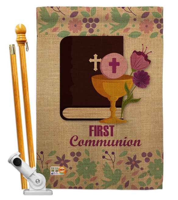 First Communion - Faith & Religious Inspirational Vertical Impressions Decorative Flags HG103062 Made In USA - Image 5