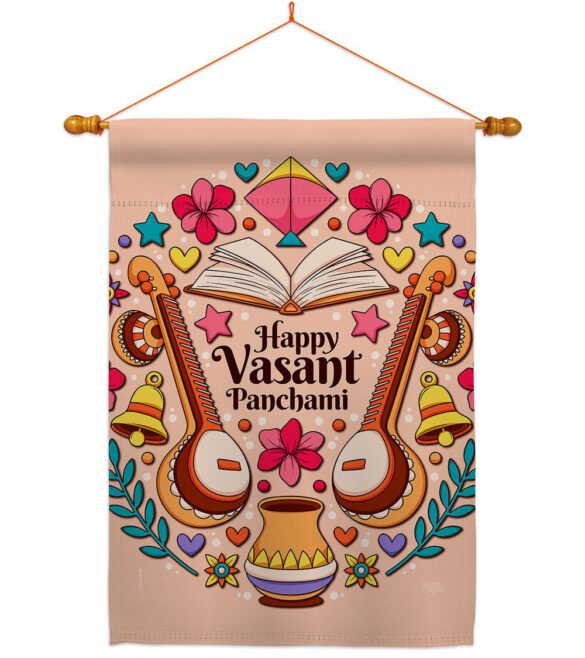 Happy Vasant Panchami - Faith & Religious Inspirational Vertical Impressions Decorative Flags HG103076 Made In USA - Image 10