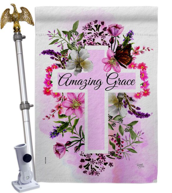 Floral Amazing Grace - Faith & Religious Inspirational Vertical Impressions Decorative Flags HG103089 Made In USA - Image 9