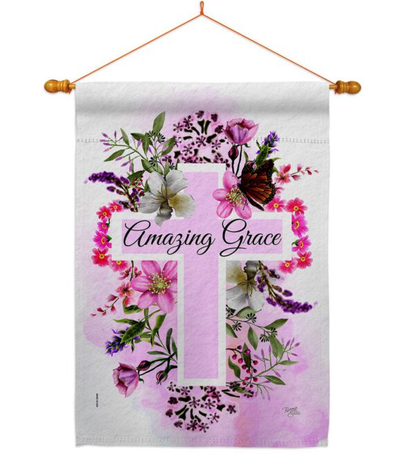 Floral Amazing Grace - Faith & Religious Inspirational Vertical Impressions Decorative Flags HG103089 Made In USA - Image 10