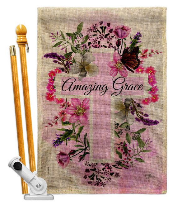 Floral Amazing Grace - Faith & Religious Inspirational Vertical Impressions Decorative Flags HG103089 Made In USA - Image 15