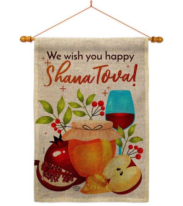 Happy Shana Tova - Faith & Religious Inspirational Vertical Impressions Decorative Flags HG192501 Made In USA - Image 20