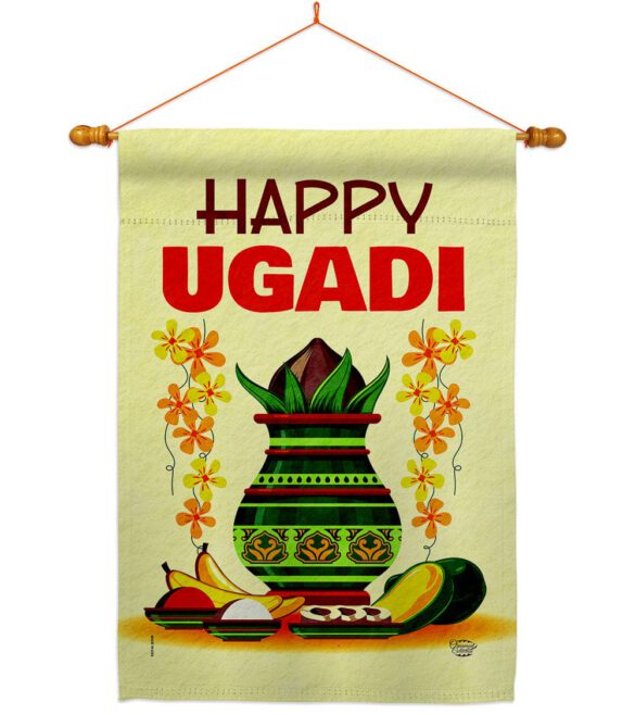 Happy Ugadi - Faith & Religious Inspirational Vertical Impressions Decorative Flags HG192503 Made In USA - Image 10