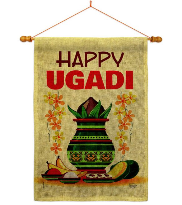 Happy Ugadi - Faith & Religious Inspirational Vertical Impressions Decorative Flags HG192503 Made In USA - Image 20