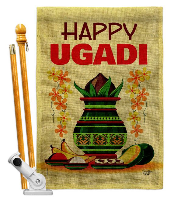 Happy Ugadi - Faith & Religious Inspirational Vertical Impressions Decorative Flags HG192503 Made In USA - Image 15