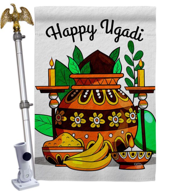 Celebrate Ugadi - Faith & Religious Inspirational Vertical Impressions Decorative Flags HG192506 Made In USA - Image 9