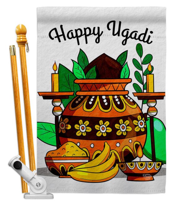 Celebrate Ugadi - Faith & Religious Inspirational Vertical Impressions Decorative Flags HG192506 Made In USA - Image 5