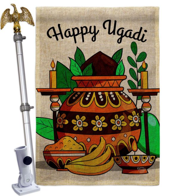 Celebrate Ugadi - Faith & Religious Inspirational Vertical Impressions Decorative Flags HG192506 Made In USA - Image 19