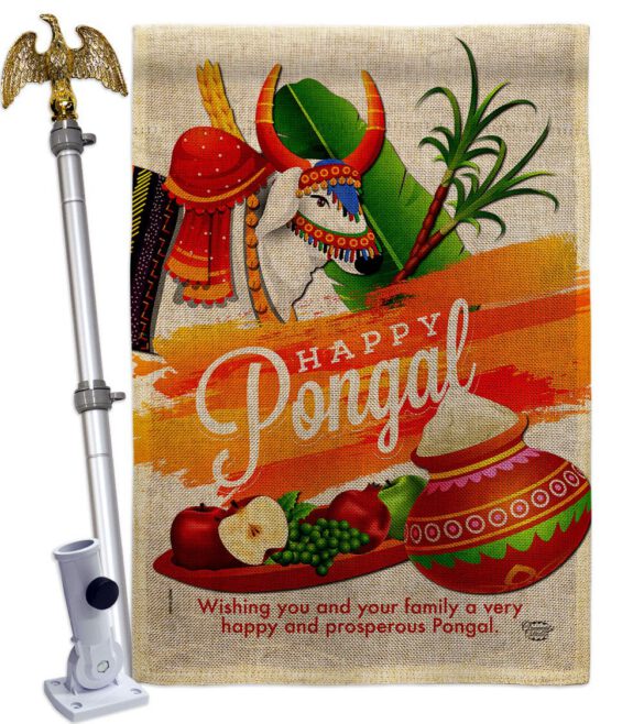 Happy Prosperous Pongal - Faith & Religious Inspirational Vertical Impressions Decorative Flags HG192514 Made In USA - Image 19