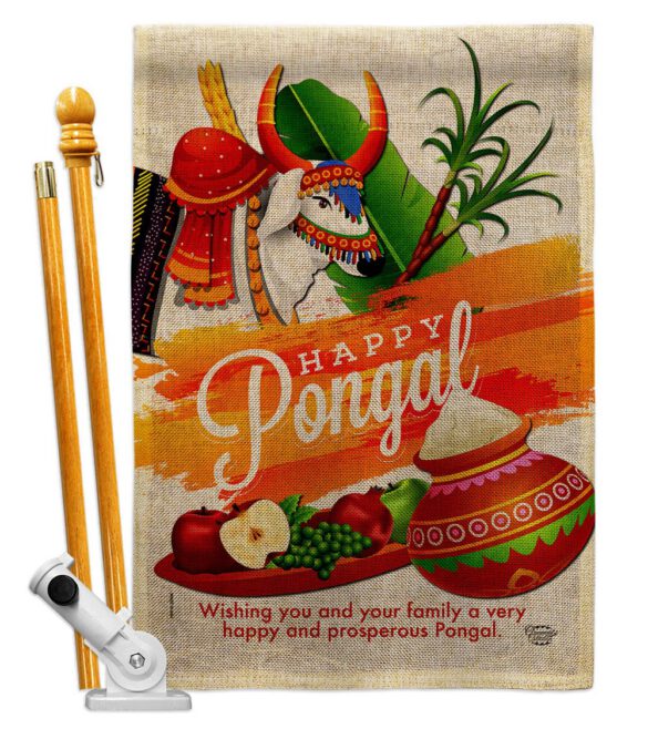 Happy Prosperous Pongal - Faith & Religious Inspirational Vertical Impressions Decorative Flags HG192514 Made In USA - Image 15