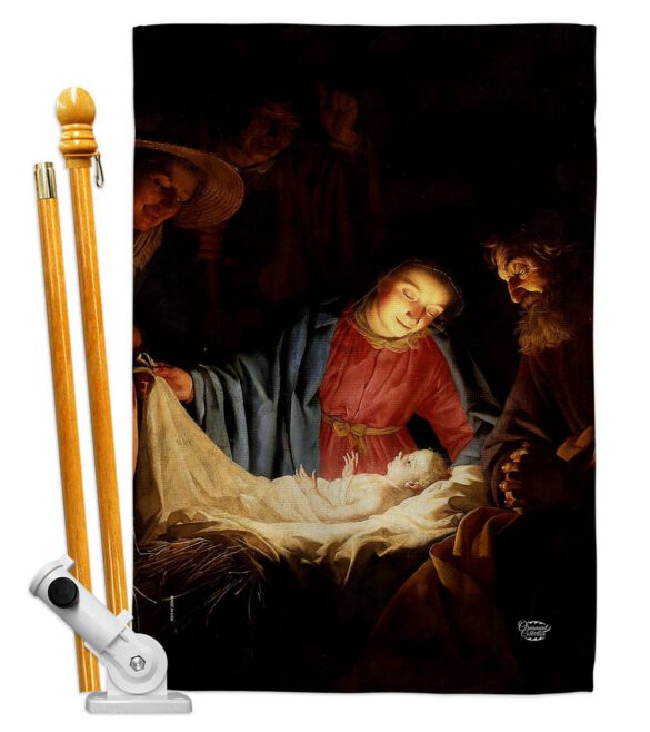 Adoration of the Shepherds - Faith & Religious Inspirational Vertical Impressions Decorative Flags HG192550 Made In USA - Image 6