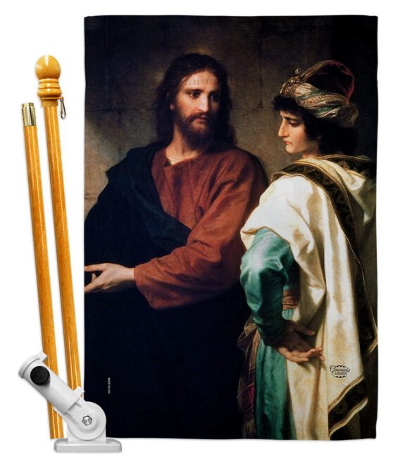 Christ And The Rich Young Ruler - Faith & Religious Inspirational Vertical Impressions Decorative Flags HG192553 Made In USA - Image 5