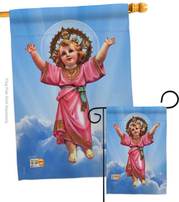 Divine Baby Jesus - Faith & Religious Inspirational Vertical Impressions Decorative Flags HG103052 Made In USA - Image 3
