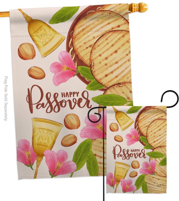 Happy Pesach - Faith & Religious Inspirational Vertical Impressions Decorative Flags HG137248 Made In USA - Image 3