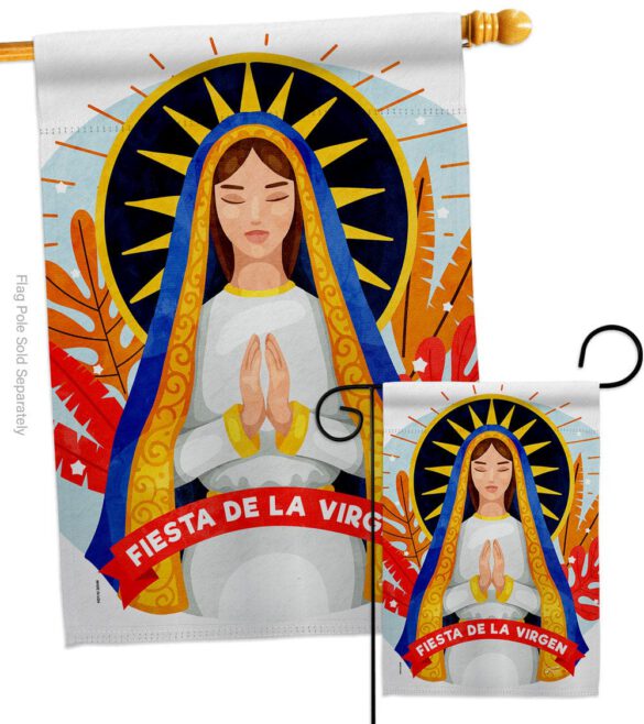 Fiesta De La Virgen - Faith & Religious Inspirational Vertical Impressions Decorative Flags HG137521 Made In USA - Image 3