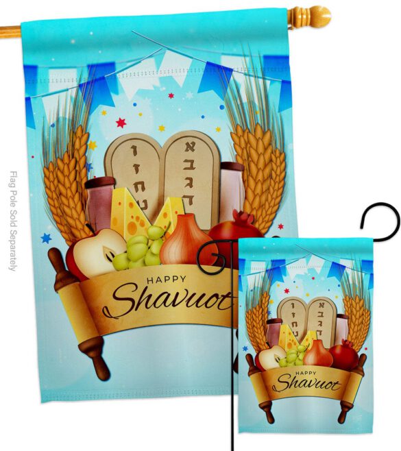 Happy Shavuot - Faith & Religious Inspirational Vertical Impressions Decorative Flags HG137531 Made In USA - Image 3
