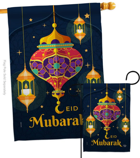 Eid Mubarak Festival - Faith & Religious Inspirational Vertical Impressions Decorative Flags HG192394 Made In USA - Image 3