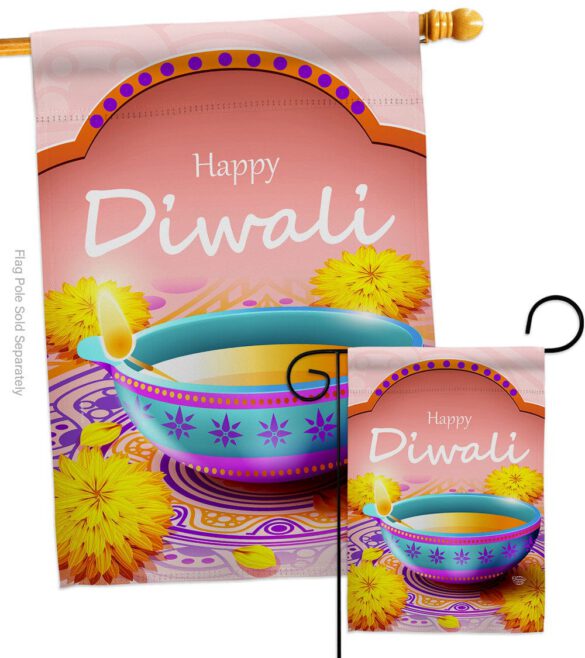 Happy Diwali - Faith & Religious Inspirational Vertical Impressions Decorative Flags HG192467 Made In USA - Image 3