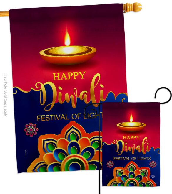Deepawali Greeting - Faith & Religious Inspirational Vertical Impressions Decorative Flags HG192486 Made In USA - Image 3