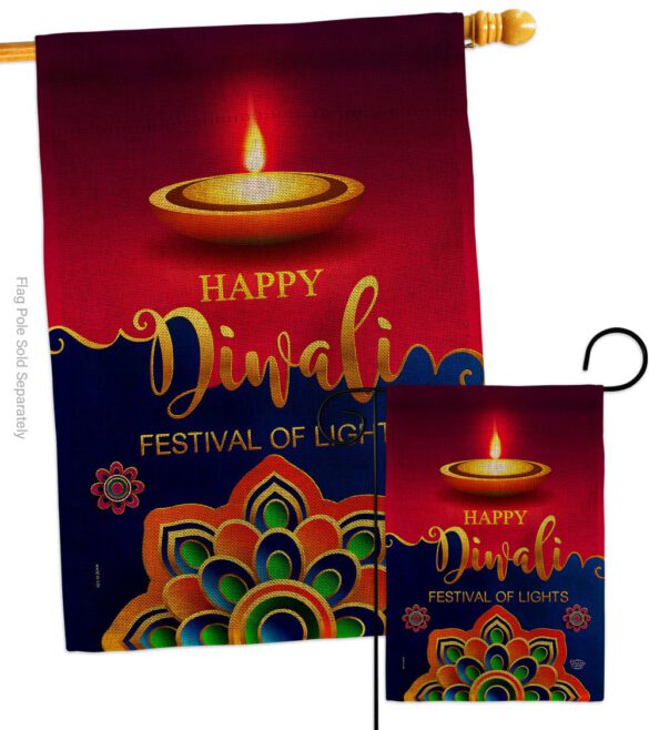 Deepawali Greeting - Faith & Religious Inspirational Vertical Impressions Decorative Flags HG192486 Made In USA - Image 13