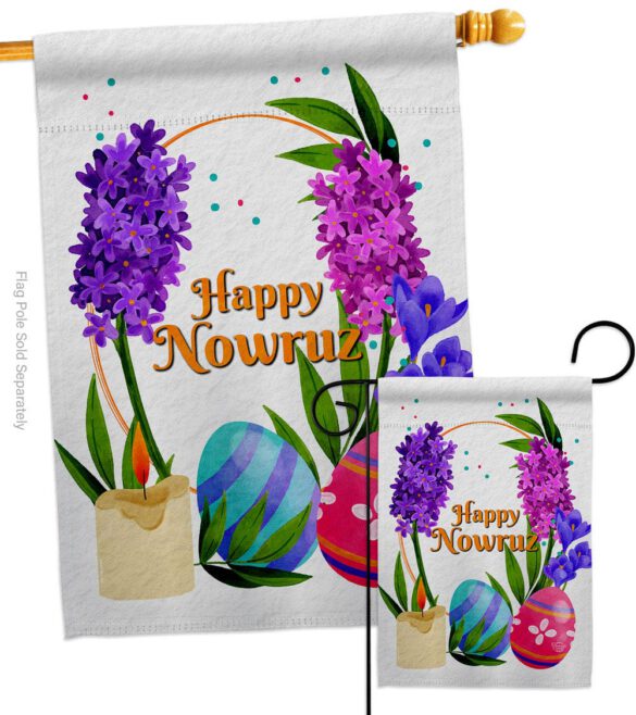 Colorful Nowruz - Faith & Religious Inspirational Vertical Impressions Decorative Flags HG192492 Made In USA - Image 3