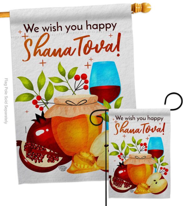 Happy Shana Tova - Faith & Religious Inspirational Vertical Impressions Decorative Flags HG192501 Made In USA - Image 3
