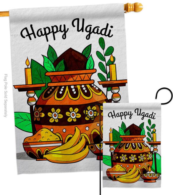 Celebrate Ugadi - Faith & Religious Inspirational Vertical Impressions Decorative Flags HG192506 Made In USA - Image 3