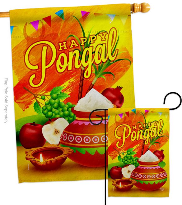Happy Pongal - Faith & Religious Inspirational Vertical Impressions Decorative Flags HG192507 Made In USA - Image 3