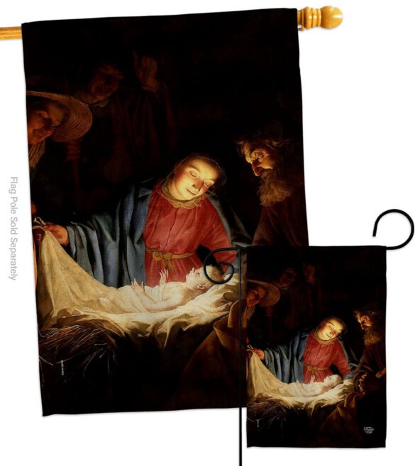 Adoration of the Shepherds - Faith & Religious Inspirational Vertical Impressions Decorative Flags HG192550 Made In USA - Image 4