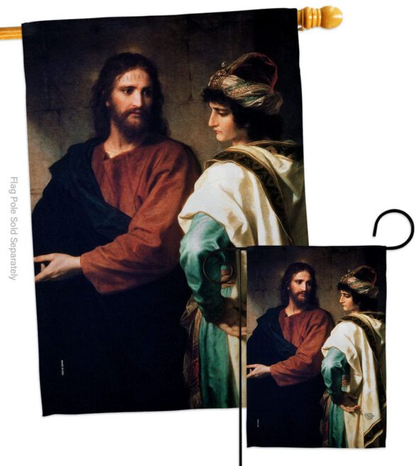 Christ And The Rich Young Ruler - Faith & Religious Inspirational Vertical Impressions Decorative Flags HG192553 Made In USA - Image 3