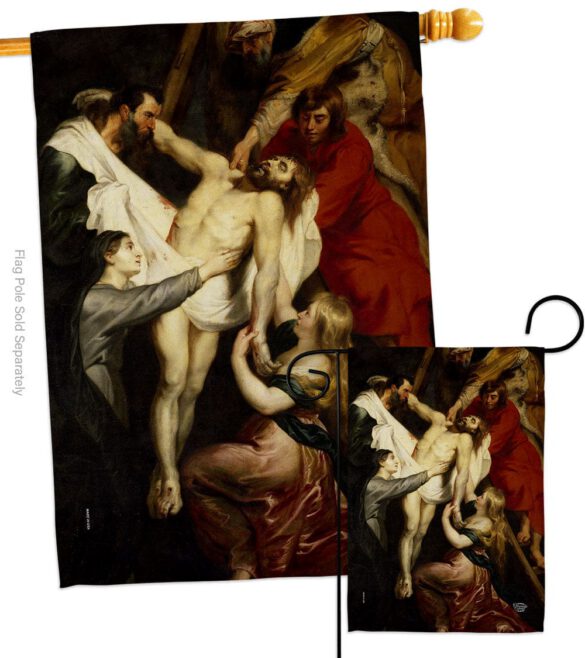 Descent From The Cross - Faith & Religious Inspirational Vertical Impressions Decorative Flags HG192622 Made In USA - Image 3