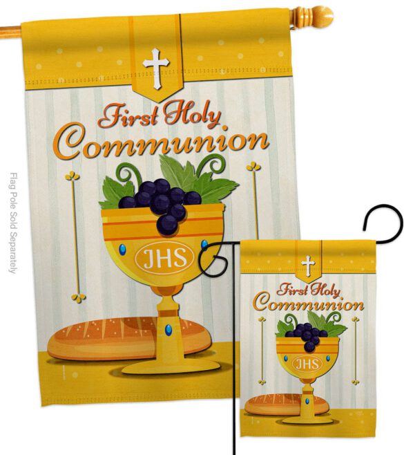Holy Communion - Faith Religious Inspirational Vertical Impressions Decorative Flags HG120062 Made In USA - Image 3