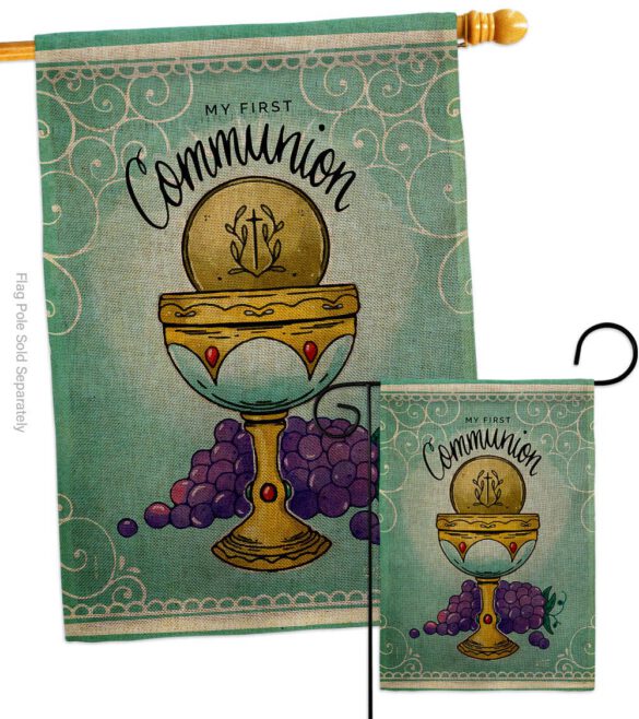 First Communion - Faith Religious Inspirational Vertical Impressions Decorative Flags HG130342 Made In USA - Image 24