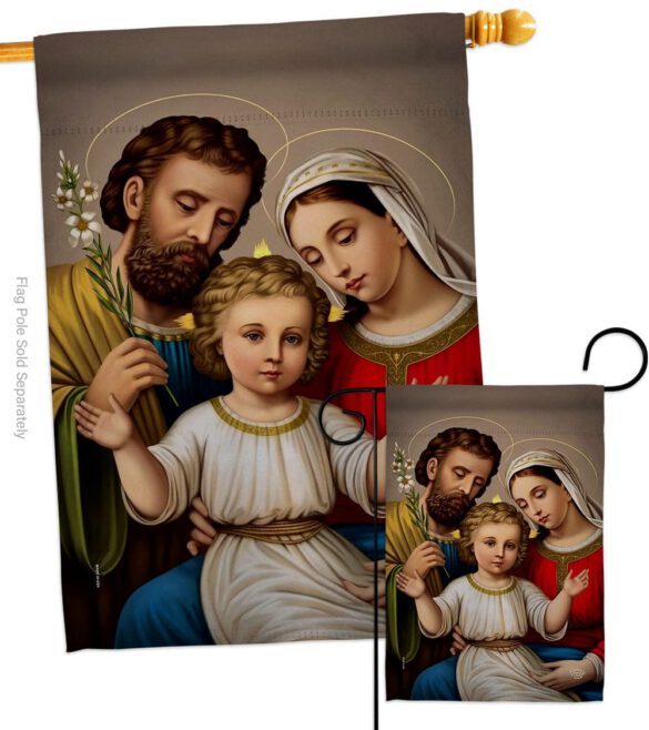Holy Family - Faith Religious Inspirational Vertical Impressions Decorative Flags HG190085 Made In USA - Image 3