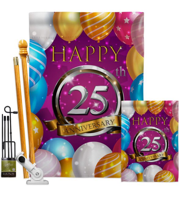 Happy 25th Anniversary - Family Special Occasion Vertical Impressions Decorative Flags HG115188 Made In USA - Image 6