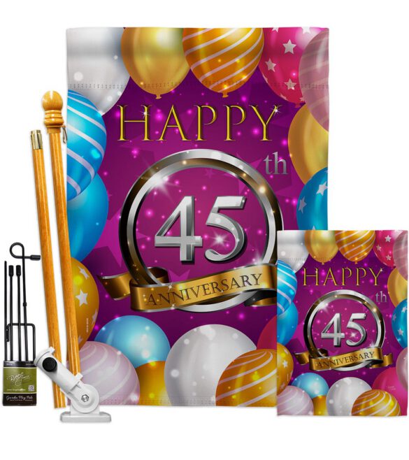 Happy 45th Anniversary - Family Special Occasion Vertical Impressions Decorative Flags HG115192 Made In USA - Image 6