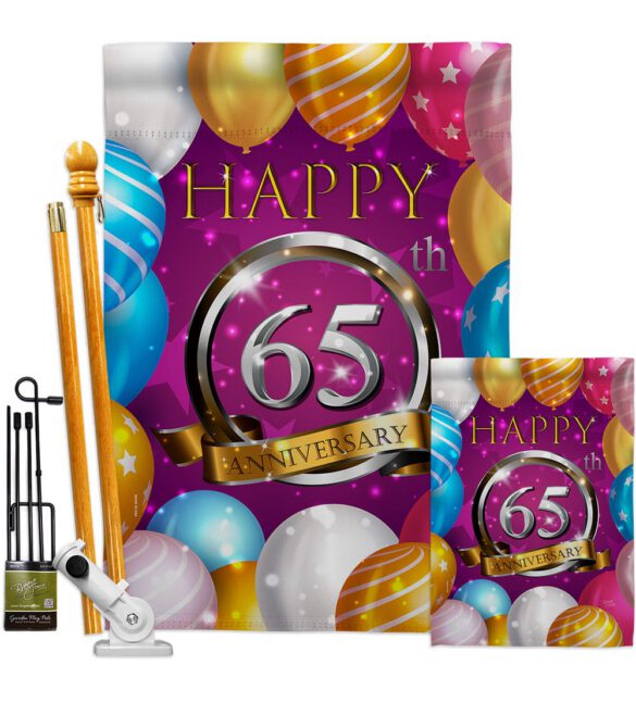 Happy 65th Anniversary - Family Special Occasion Vertical Impressions Decorative Flags HG115196 Made In USA - Image 6