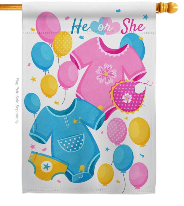 He Or She - Family Special Occasion Vertical Impressions Decorative Flags HG115262 Made In USA - Image 2