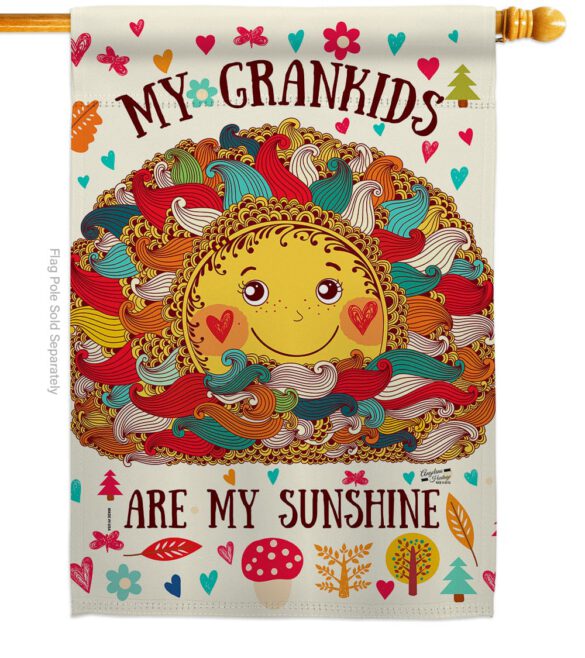 Grandkids Are My Sunshine - Family Special Occasion Vertical Impressions Decorative Flags HG137148 Made In USA - Image 2