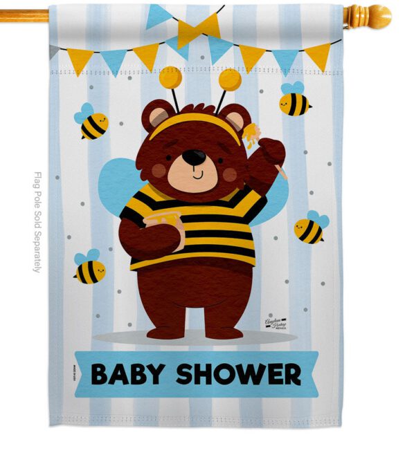Baby Bear Shower - Family Special Occasion Vertical Impressions Decorative Flags HG137413 Made In USA - Image 3